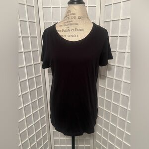 GAP Black Short Sleeve Scoop Neck Tee